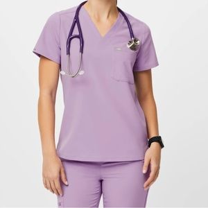 FIGS Lavender Dew Catarina Scrub Top